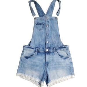 Mossimo Women's Lace Denim Shortalls Overalls Sz.‎ S